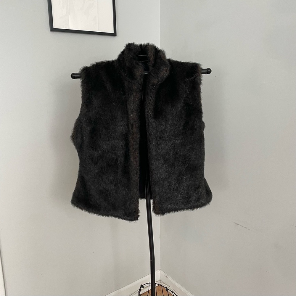 Dark Brown Faux Fur Vest
